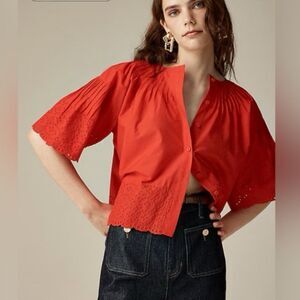 J Crew Cotton Eyelet Jolie Top